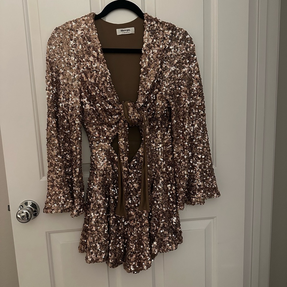 Sequin Long Sleeve Romper